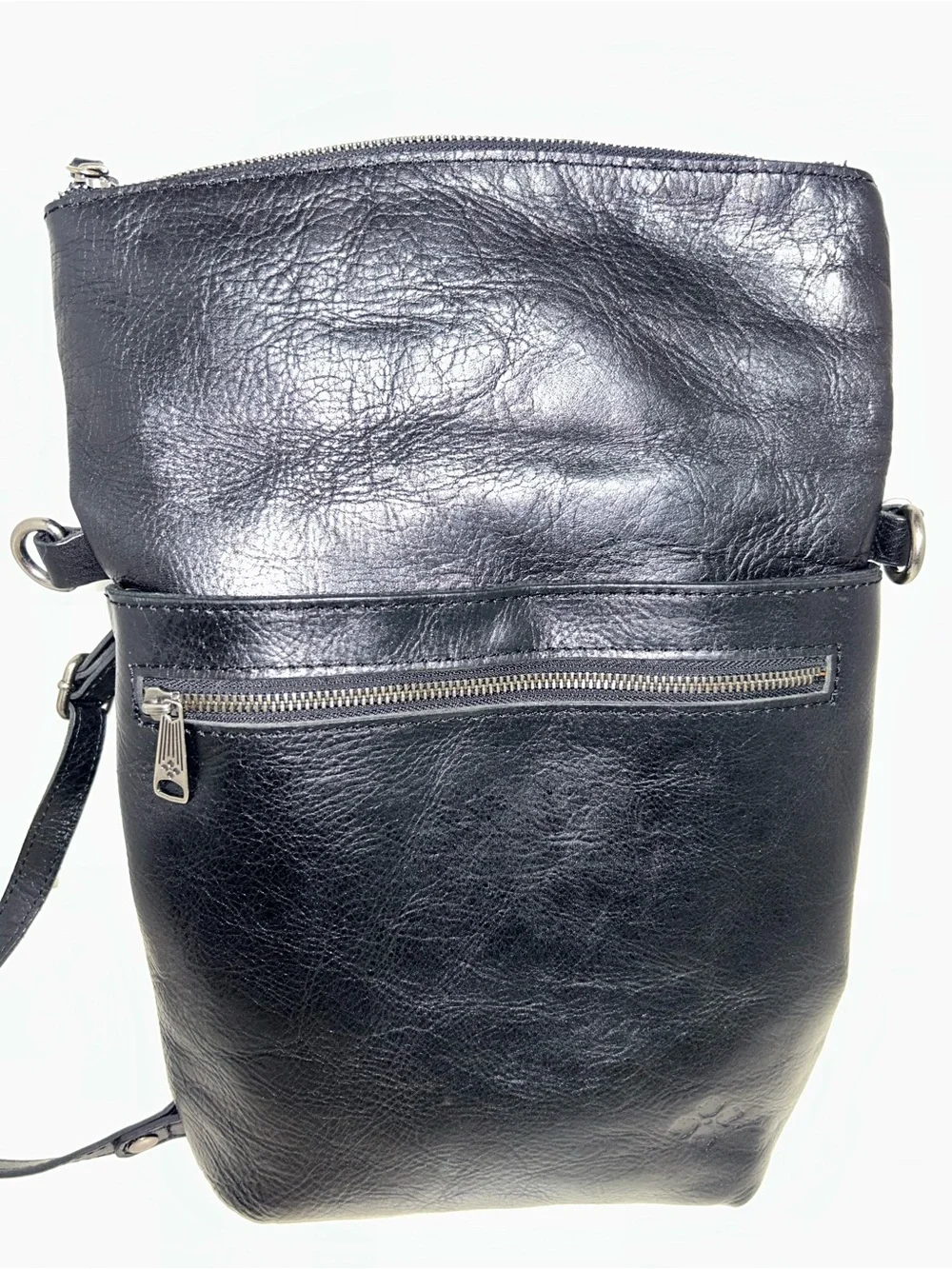 Patricia Nash Luzille Convertible Black Leather Backpack Crossbody Shoulder Bag